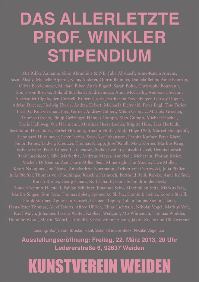 Das allerletzte Prof. Winkler Stipendium